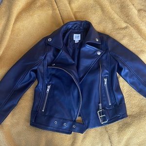 Gap kids faux leather moto jacket